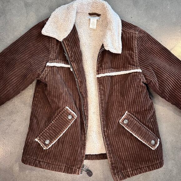 Janie and Jack Brown corduroy sherpa jacket toddler boys 4T outerwear western - Picture 2 of 5